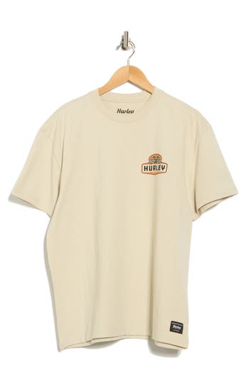 Hurley Built Logo Cotton Graphic T-shirt In Neutral