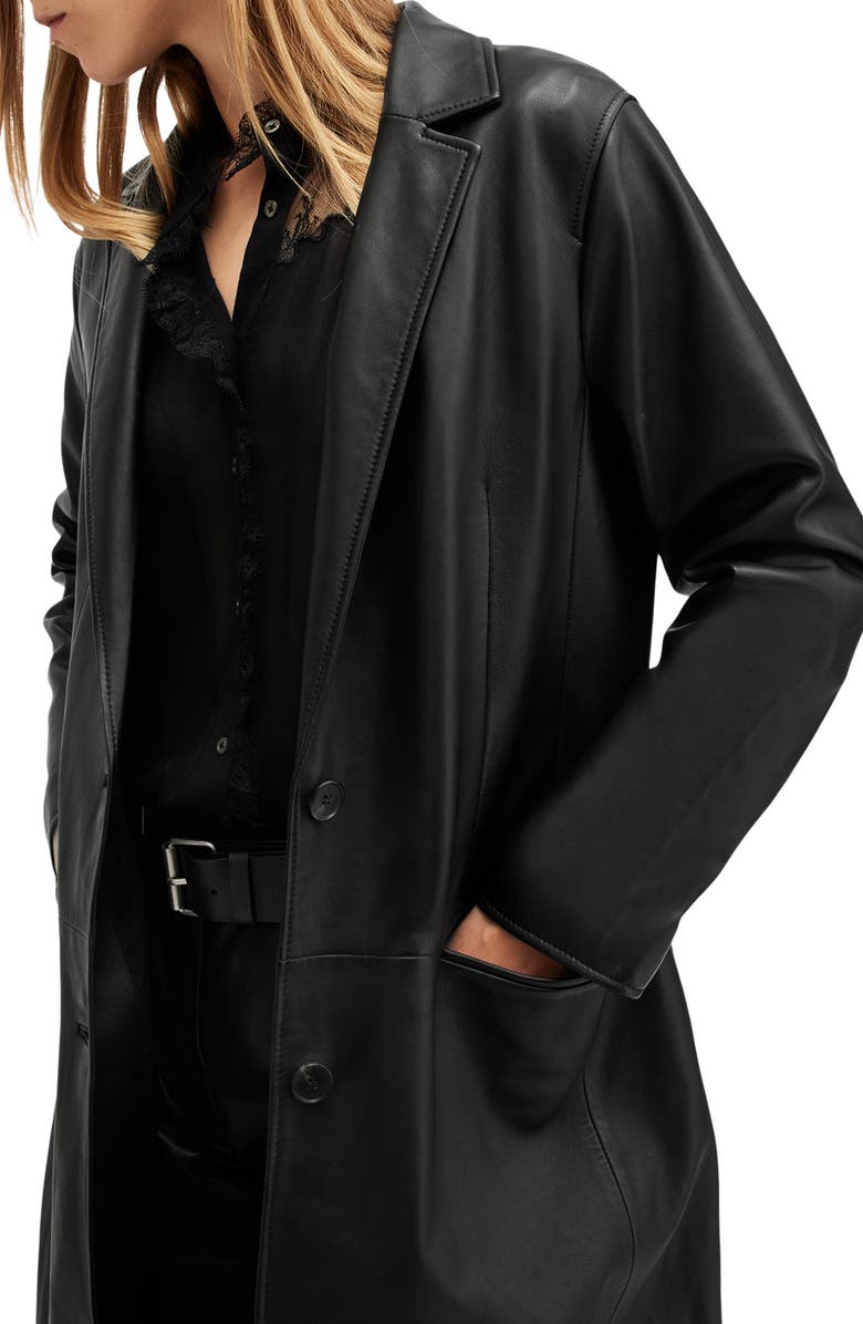 AllSaints Aire Leather Coat, Alternate, color, 