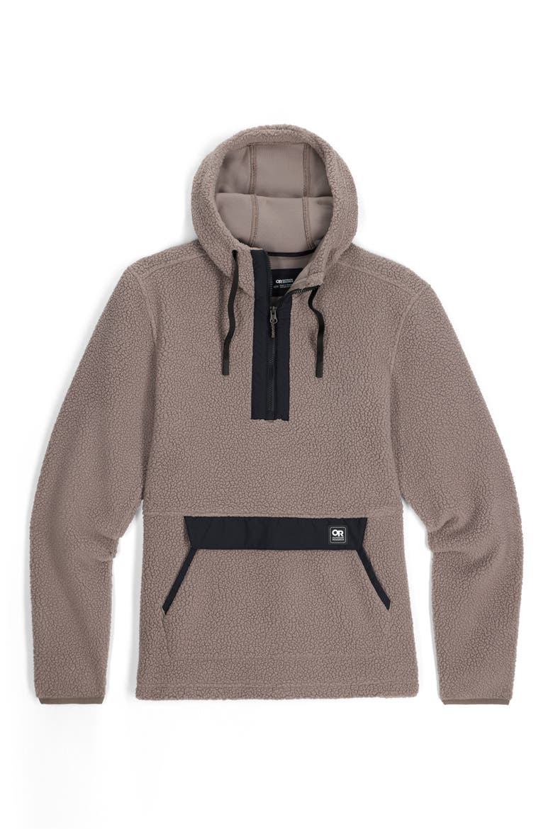Grayland High Pile Fleece Hoodie, Alternate, color, SABLE
