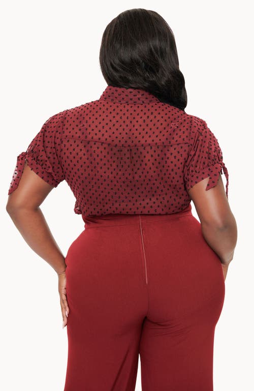 UNIQUE VINTAGE UNIQUE VINTAGE PLUS SIZE 1950S TIE CUFF BLOUSE