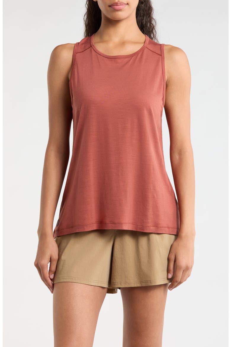 Ultralite High Neck Merino Wool Blend Tank, Main, color, BURNT SIENNA