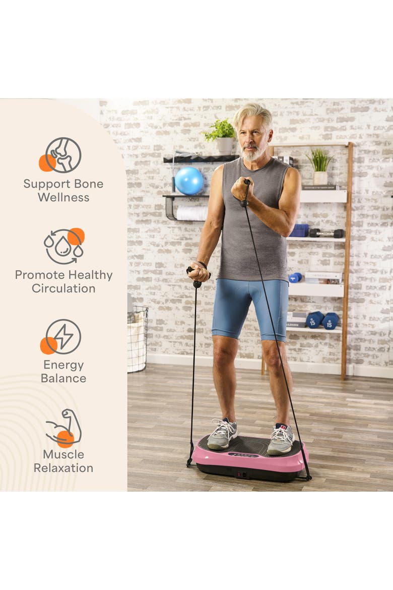 Waver Mini Vibration Plate Exercise Machine for Muscle Toning & Recovery, Alternate, color, Pink