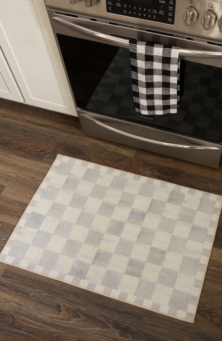 MACKENZIE CHILDS Sterling Check Washable Rug, Alternate, color, Sterling