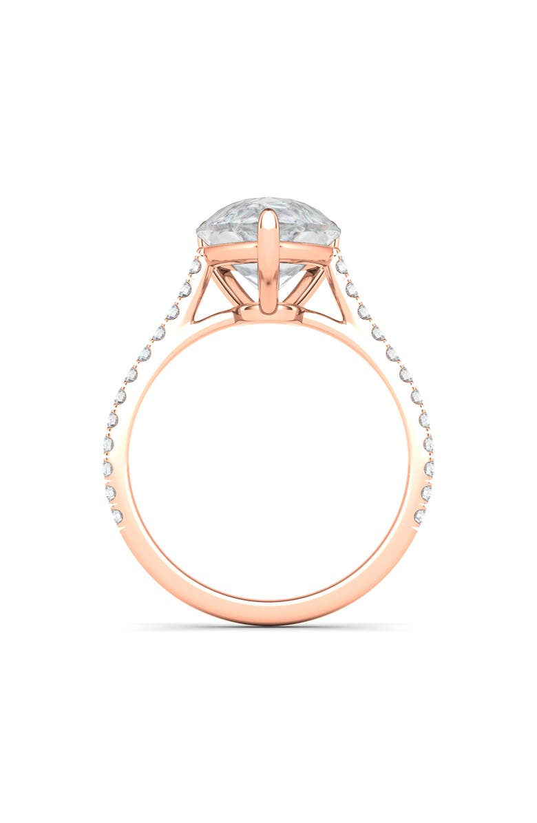 HauteCarat Pear Cut Pavé Lab GrownDiamond Ring, Alternate, color, 2.00 Ctw 18K Rose Gold
