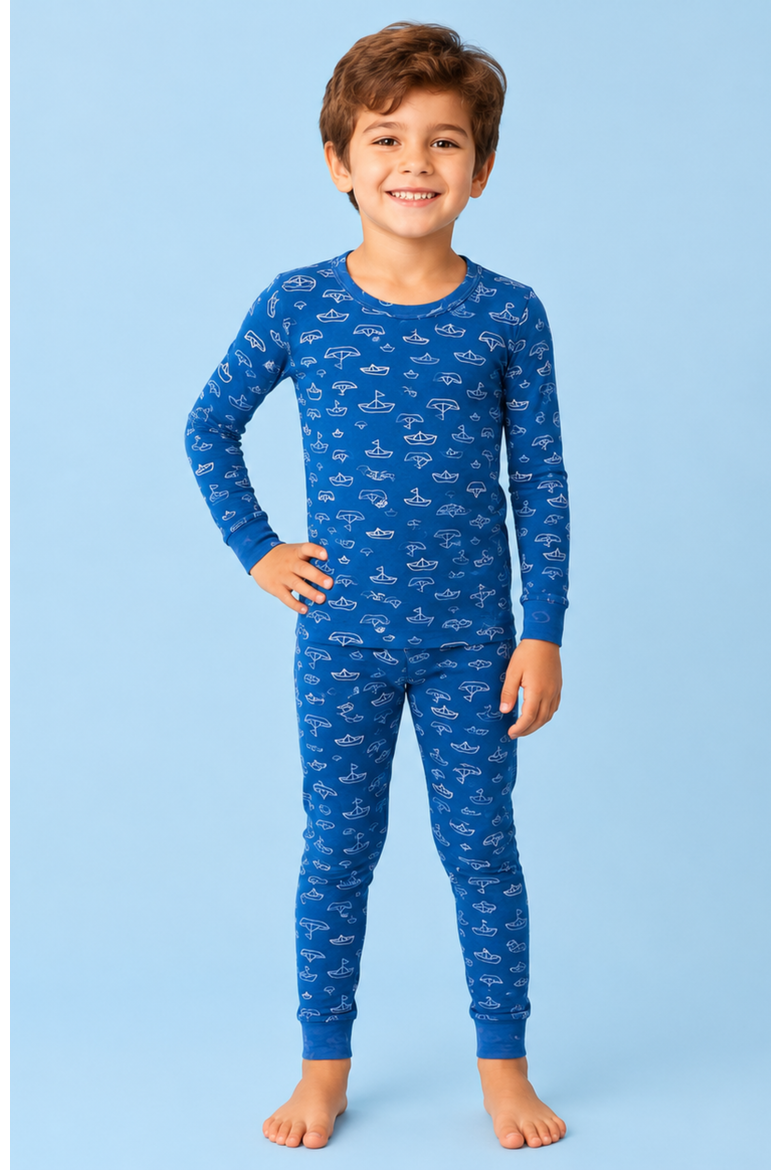 Modal Pajamas - Nautical, Alternate, color, Blue