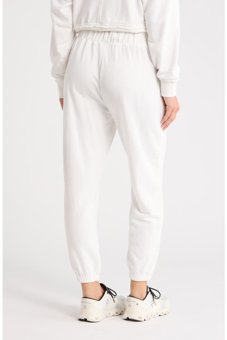 Stone Wash Lace Trim Joggers, Alternate, color, WHITE DOVE