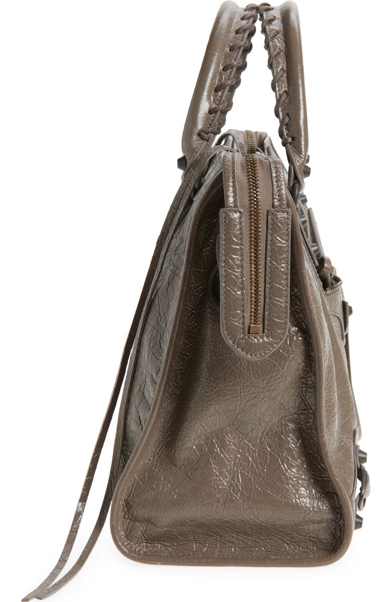 Balenciaga Medium Le City Leather Satchel, Alternate, color, 5848 Dark Noix