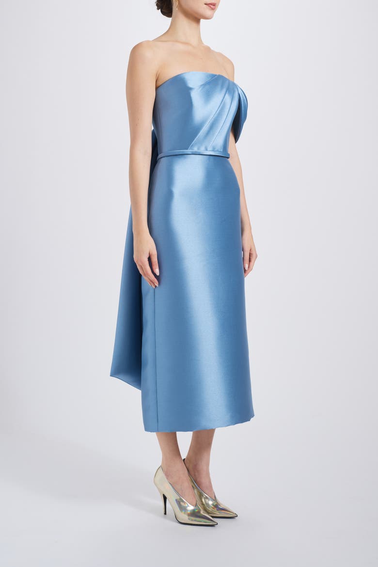 Bow Cocktail Dress, Alternate, color, Smokey-Blue