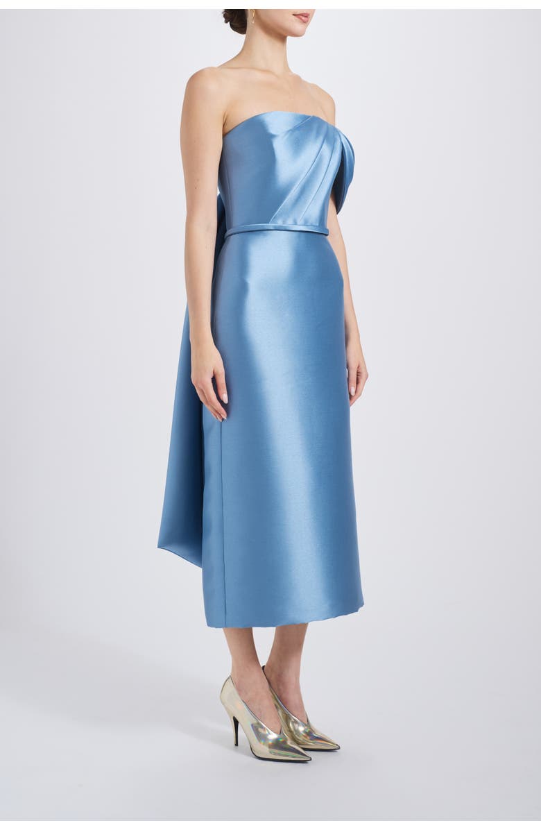 Amsale Bow Cocktail Dress, Alternate, color, Smokey-Blue