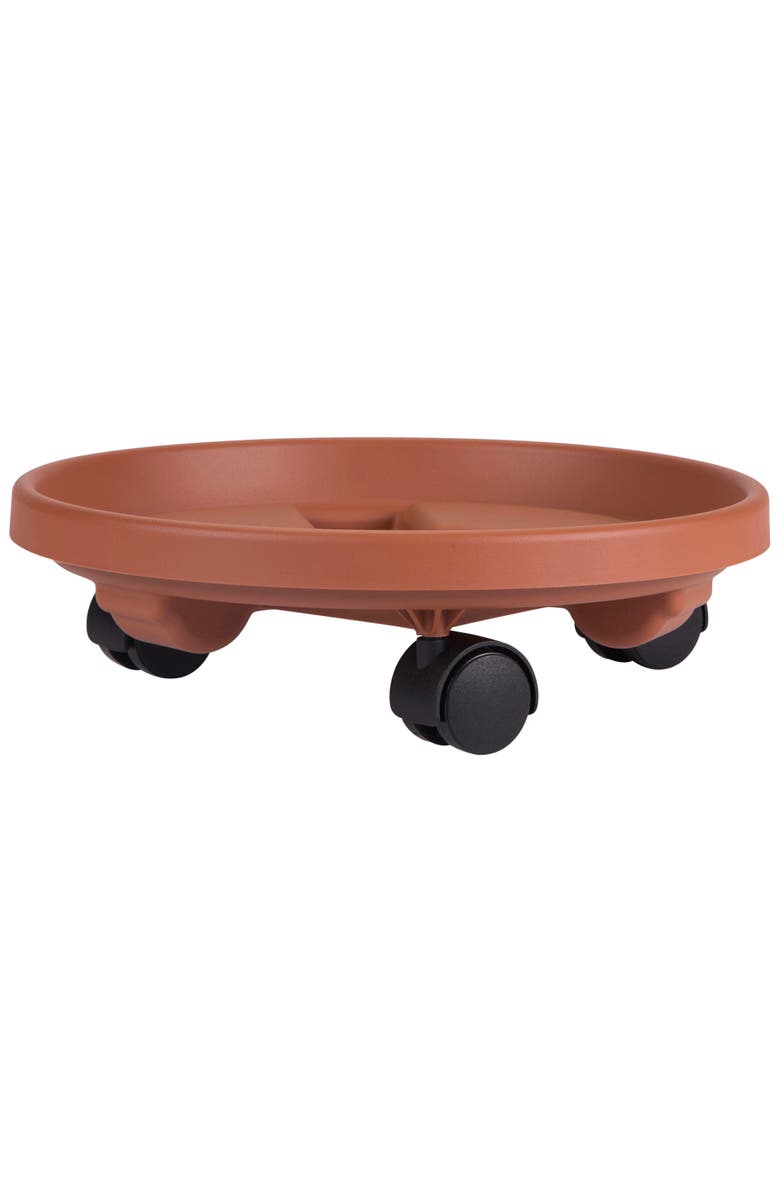 Bloem Fiskars 95124C Round Plant Caddy For 16Inch To 20Inch Planters Clay, Main, color, Brown