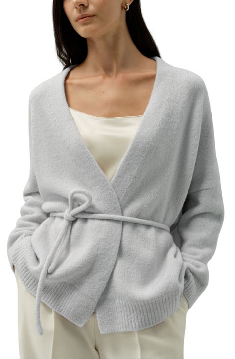 Bouclé Knit Silk-Cashmere Wrap Cardigan