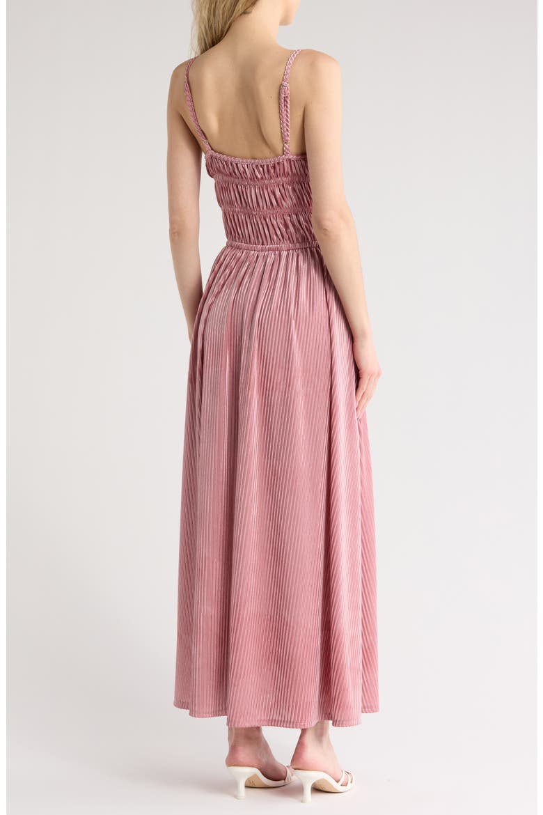 Floral Tiered Velour Dress, Alternate, color, MAUVE