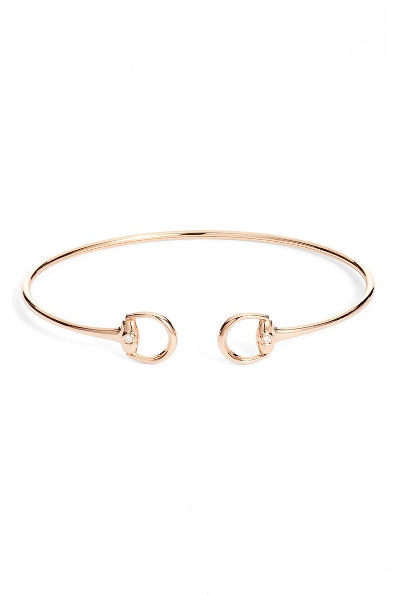 Horsebit Cuff Bracelet, Main, color, ROSE GOLD