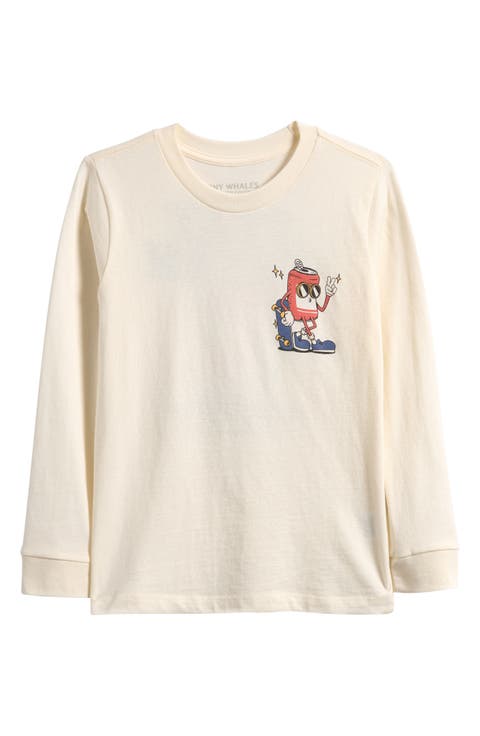 Kids' Long Sleeve Cotton Graphic T-Shirt (Todddler & Little Kid)
