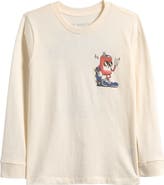 Tiny Whales Kids' Long Sleeve Cotton Graphic T-Shirt