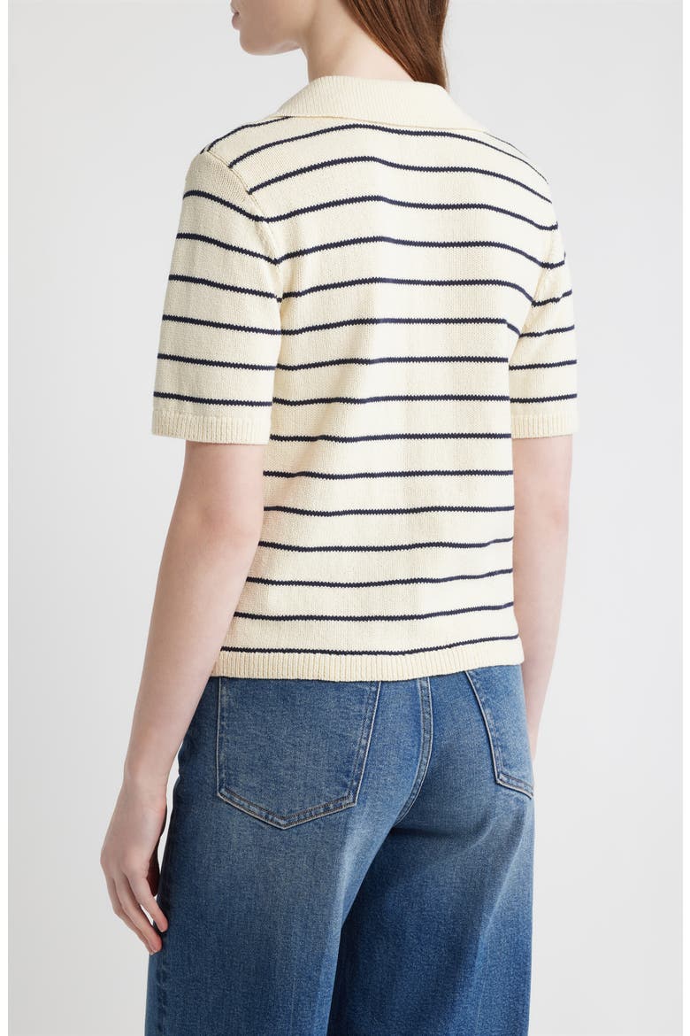 The Stripe Polo Top, Alternate, color, CREAM MULTI