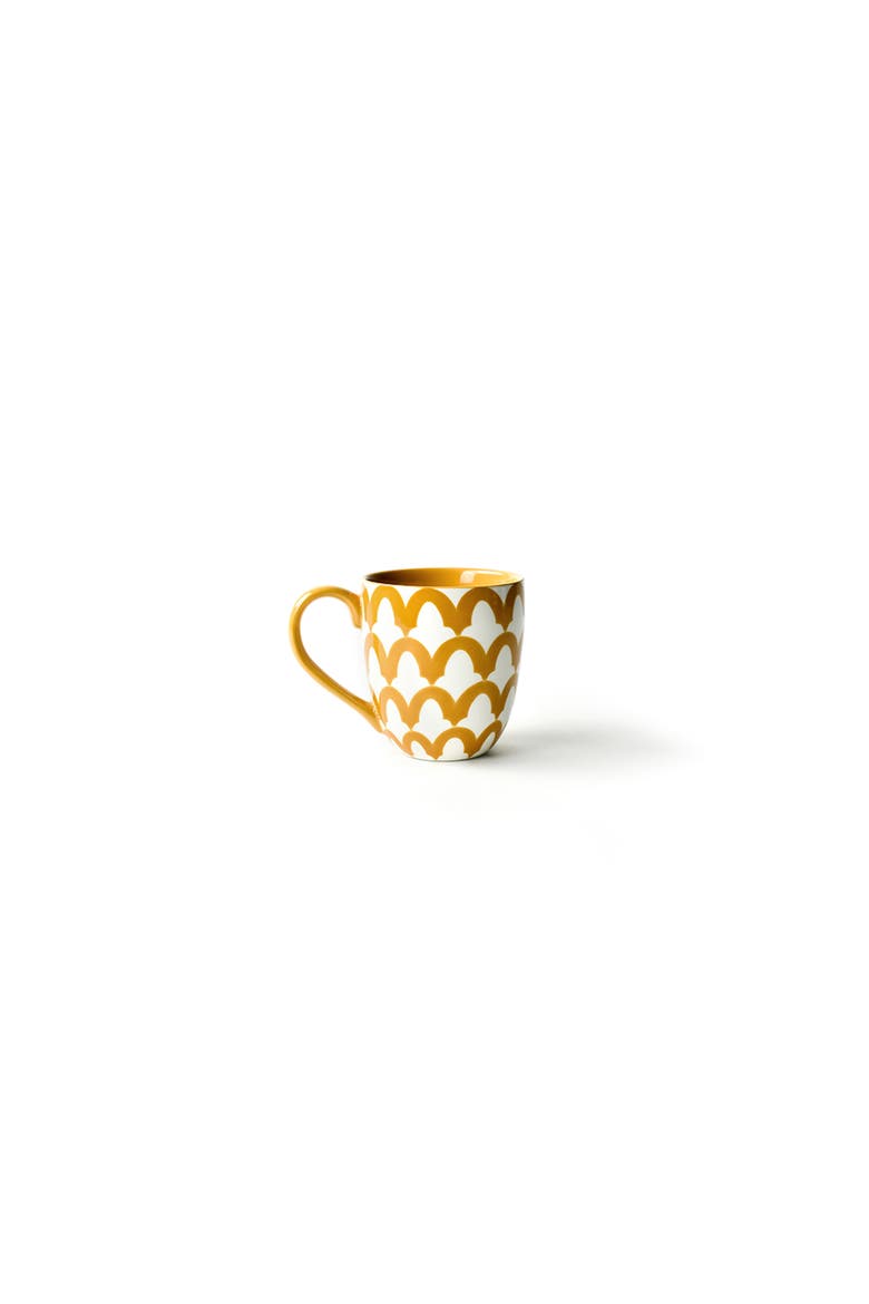 Brass Arabesque Mug, Main, color, Yellow