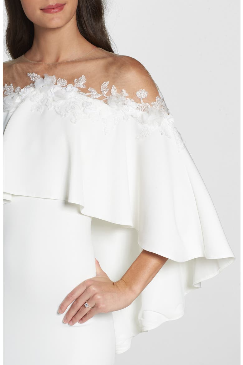 Off the Shoulder Popover Gown, Alternate, color, IVORY