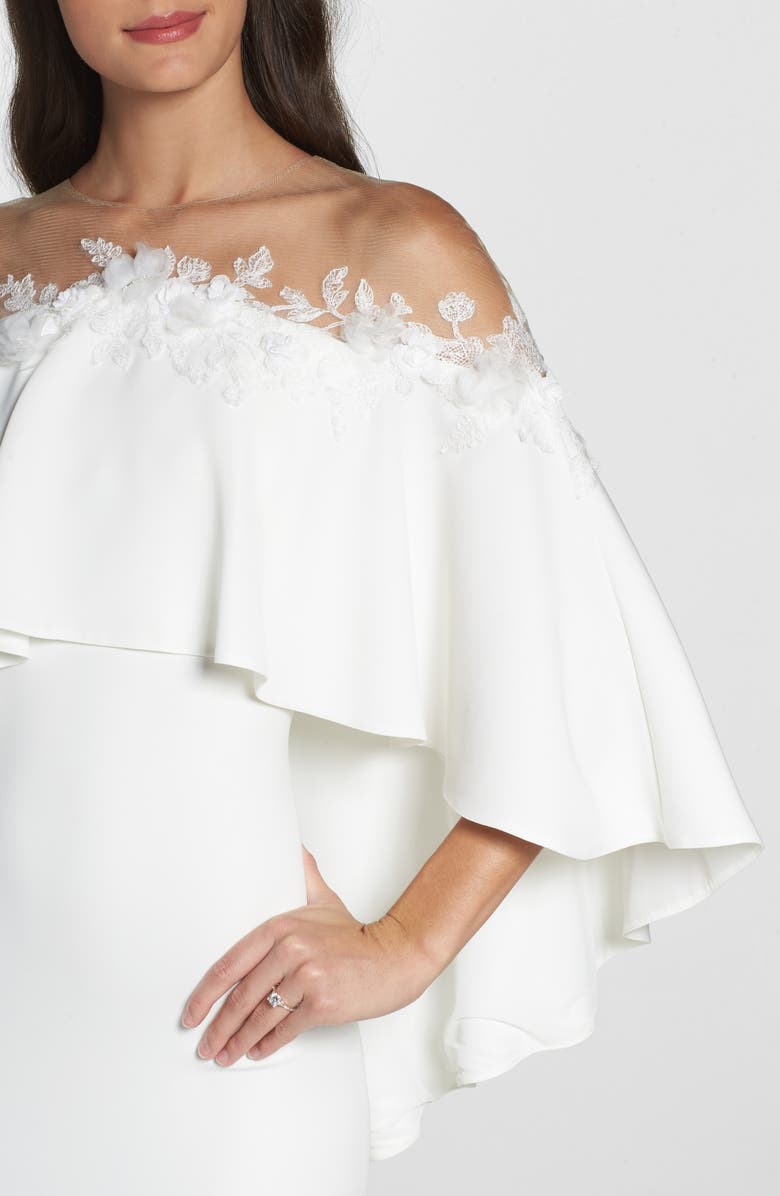 Tadashi Shoji Off the Shoulder Popover Gown, Alternate, color, 