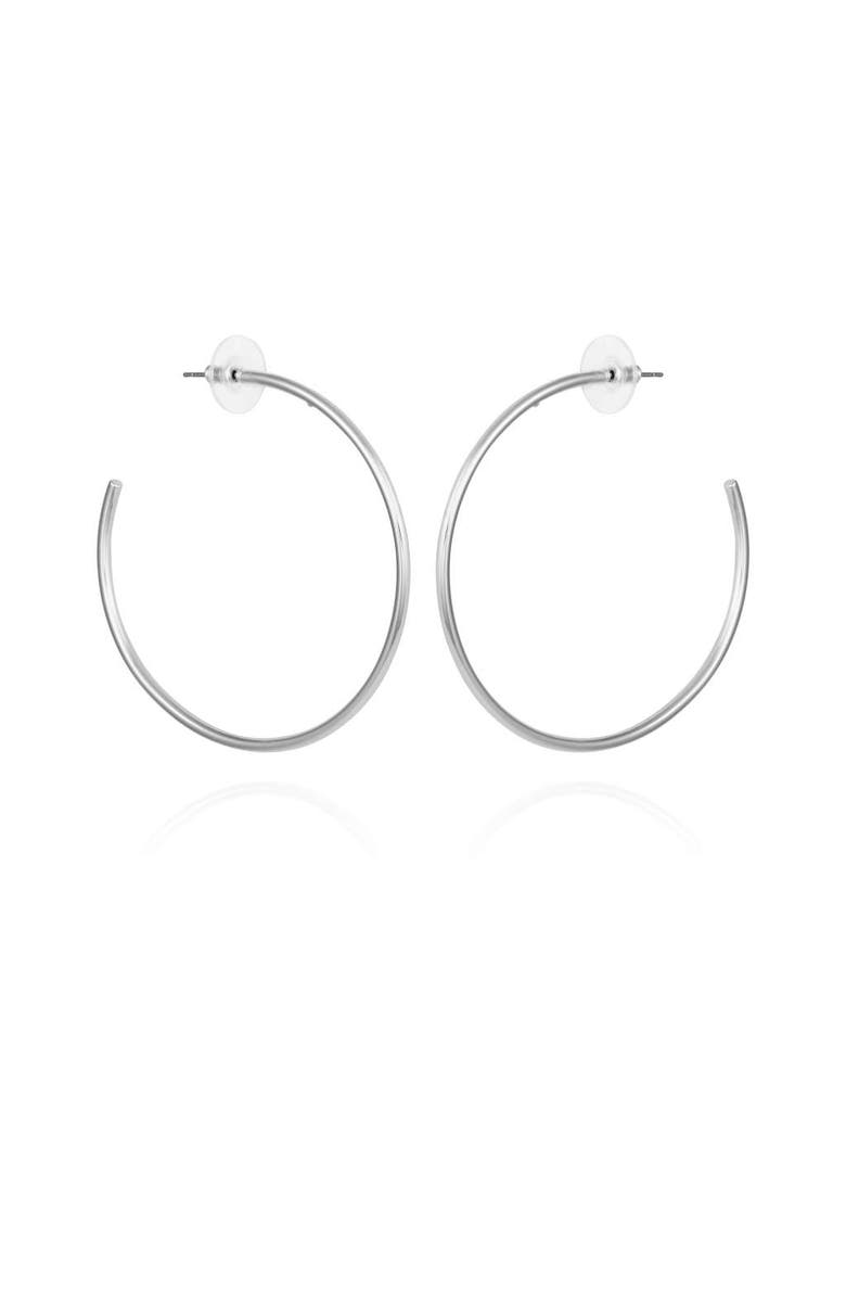 Vince Camuto Large Hoop Earrings, Main, color, Silver Tone