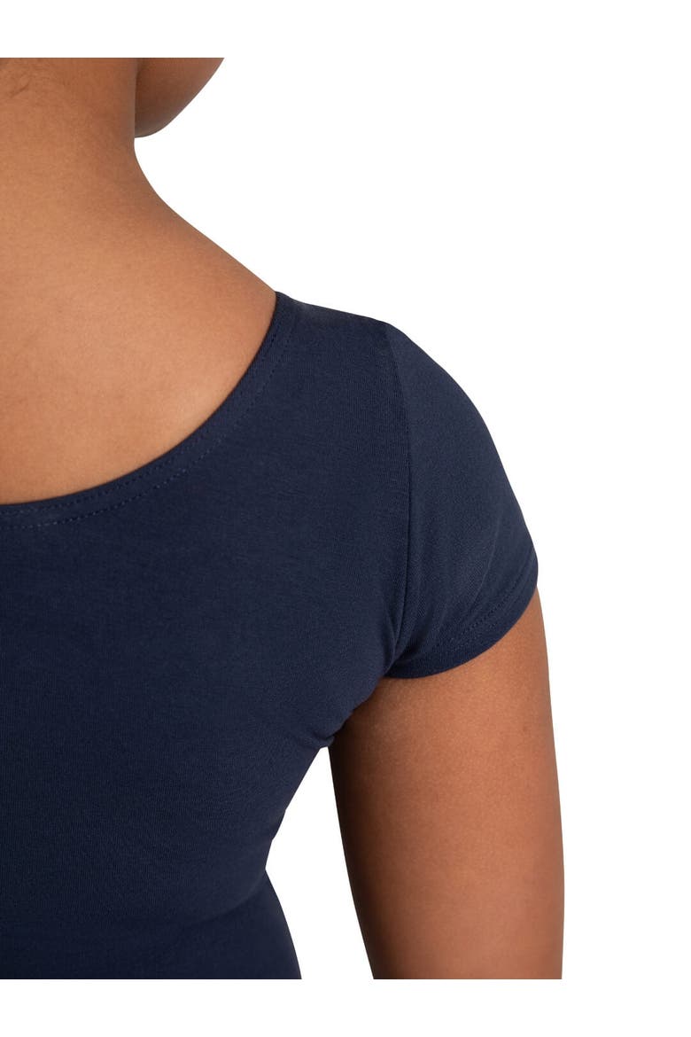 Short Sleeve Leotard, Alternate, color, navy blue