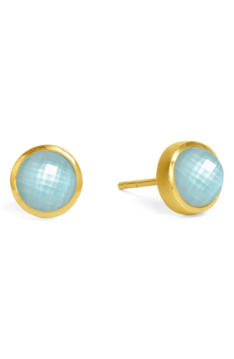 Dean Davidson Signature Midi Stud Earrings, Main, color, Iridescent Sky Blue/ Gold
