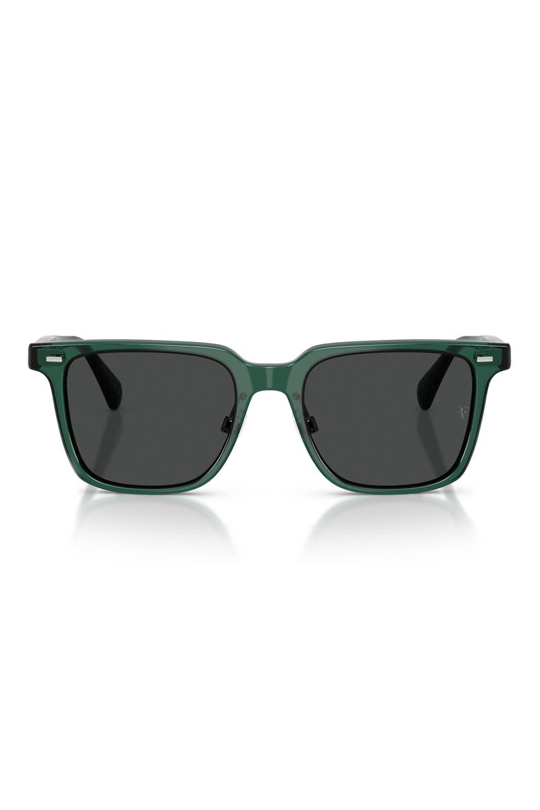52mm Rectangular Polarized Sunglasses, Main, color, TRANSLUCENT DARK TEAL