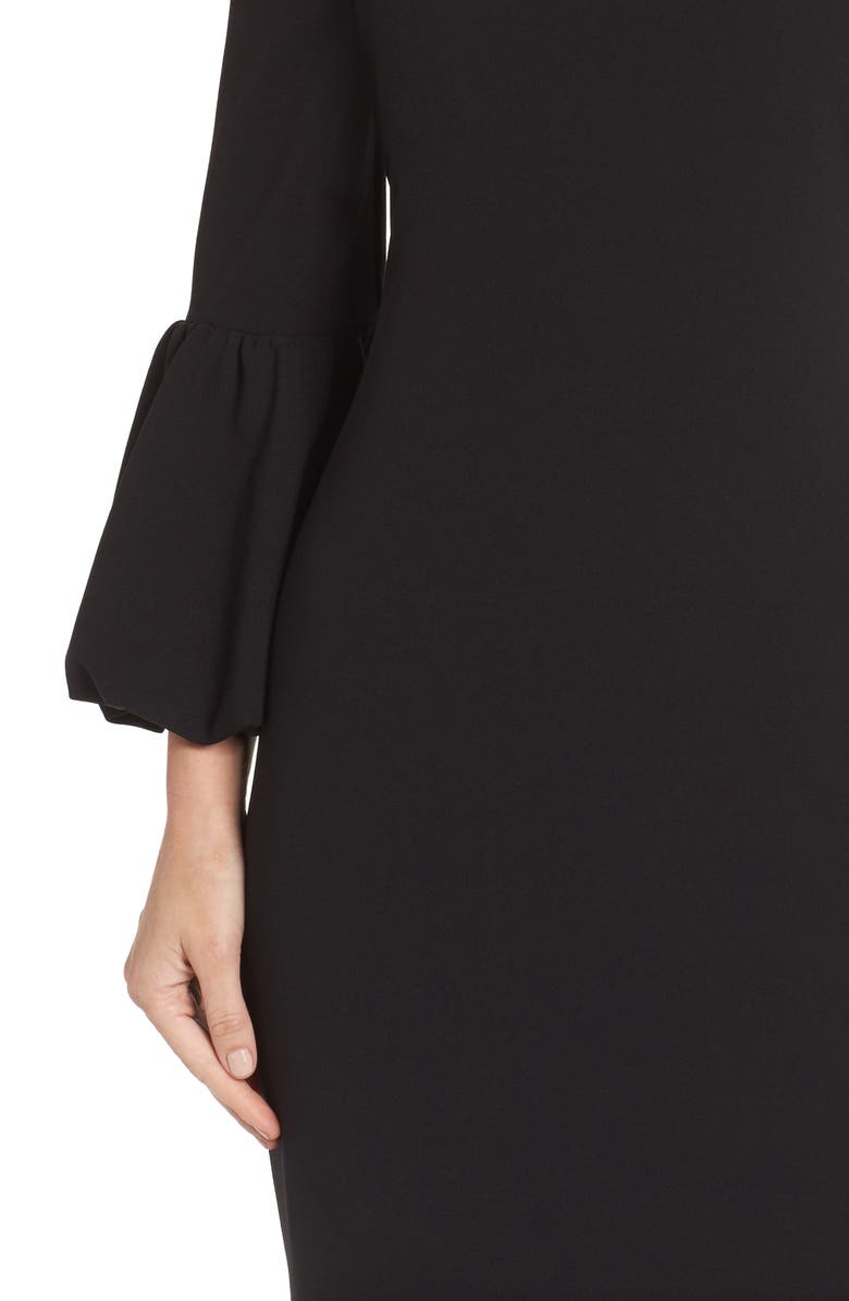 Eliza J Off the Shoulder Bell Sleeve Scuba Crepe Dress, Alternate, color, 