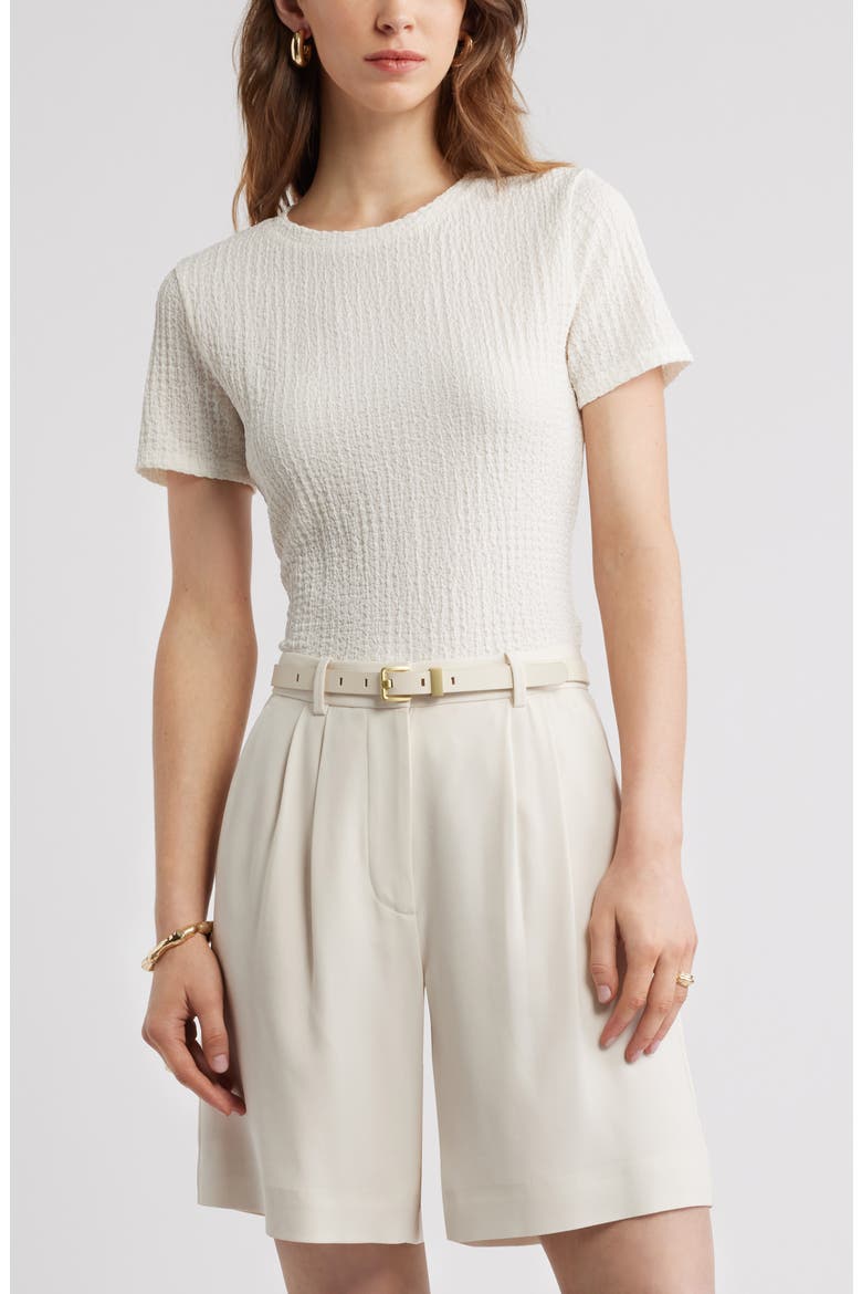 Textured T-Shirt, Main, color, IVORY TOFU
