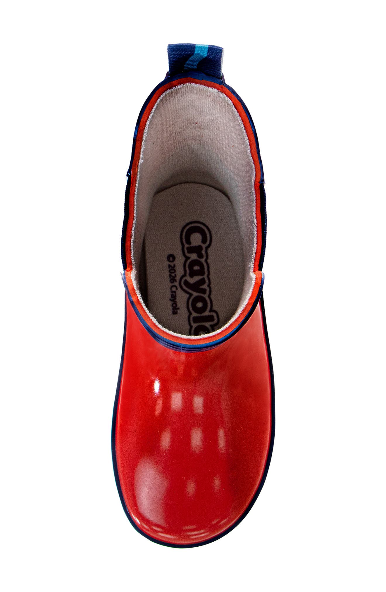Kids' Solid Rain Boot, Alternate, color, BLUE/RED