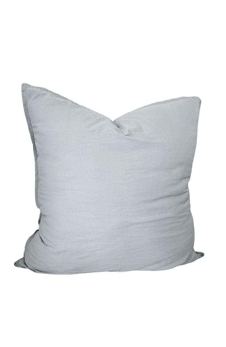 Anaya Stonewashed Cotton Percale Pillow with Down Alternative Insert, Alternate, color, Euro Pebble Grey