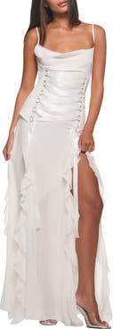 I.AM.GIA Marlette 2.0 Lace-Up Ruffled Maxi Dress