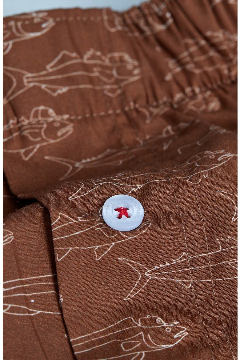 Organic Cotton School of Fish Boxer Short, Alternate, color, Terra Cotta Fish