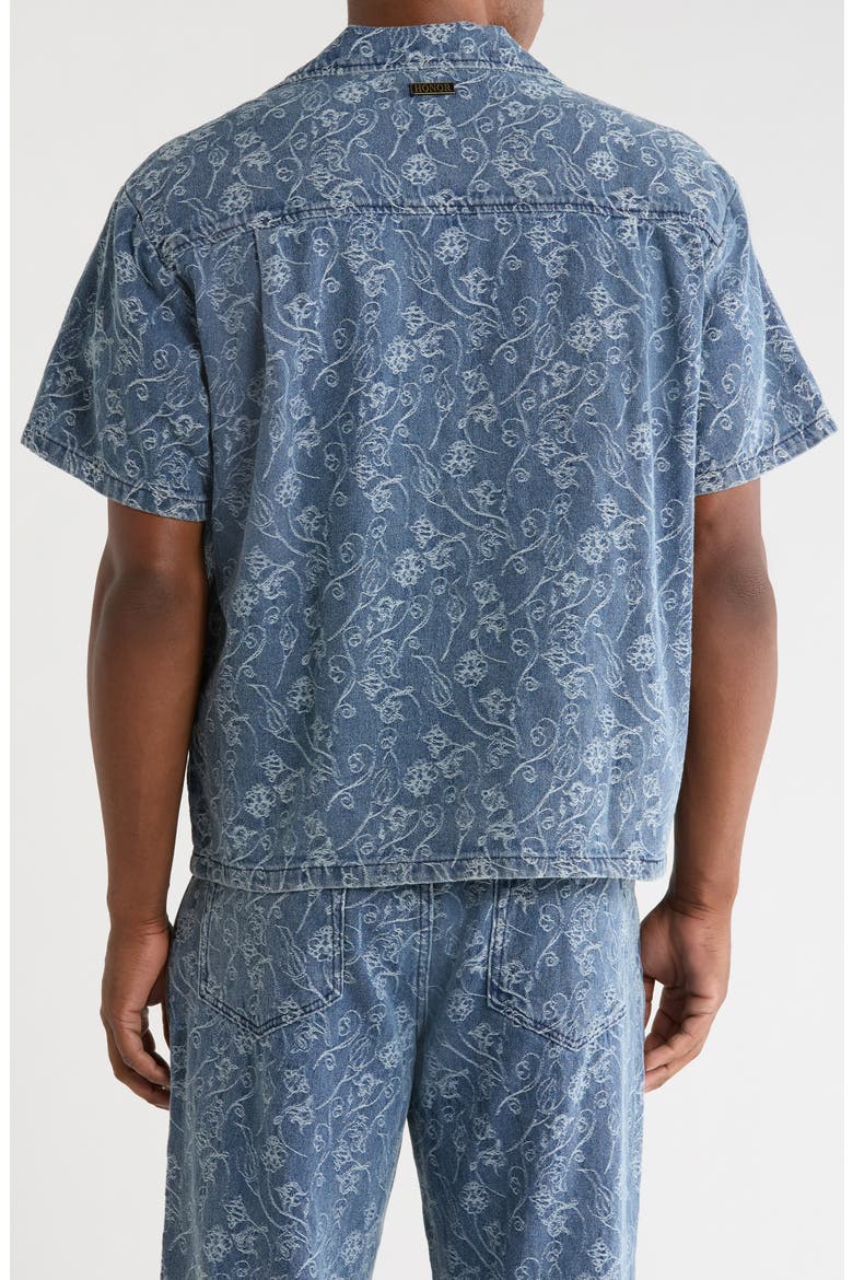 Floral Jacquard Camp Shirt, Alternate, color, LIGHT INDIGO