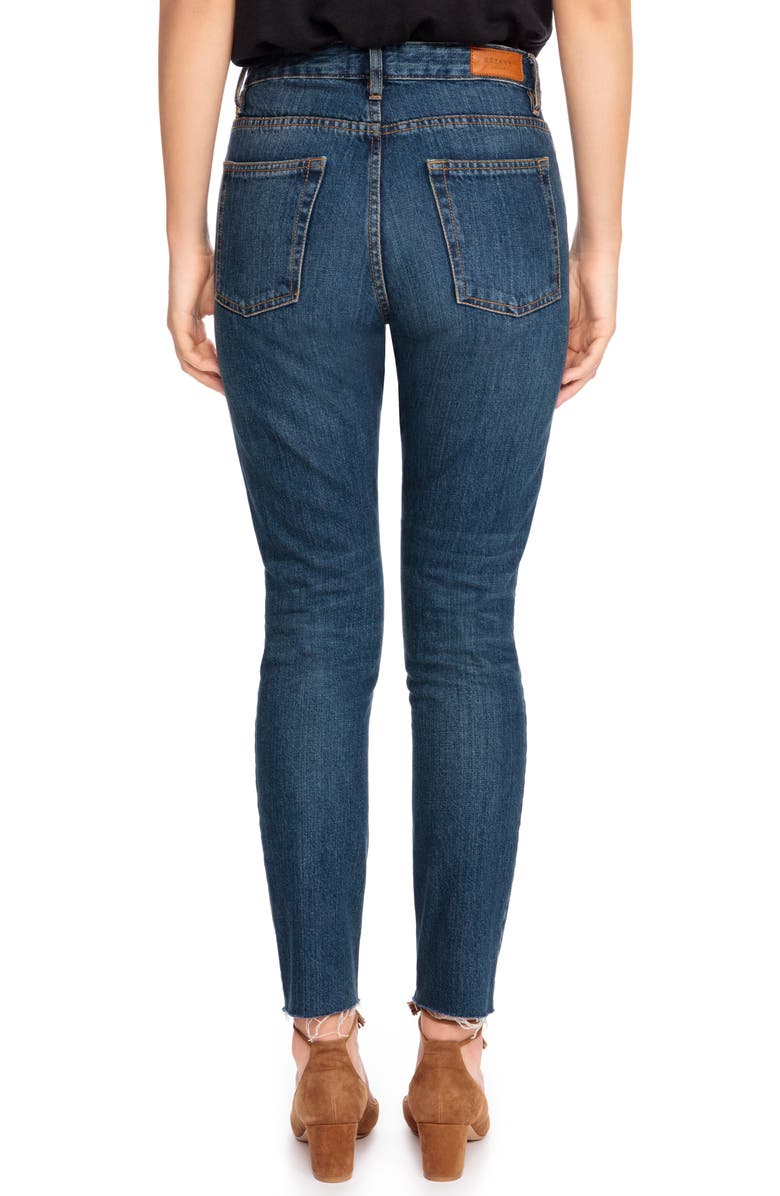 Sézane 1967 - The Brut Sexy Raw Hem High Waist Skinny Jeans, Alternate, color,