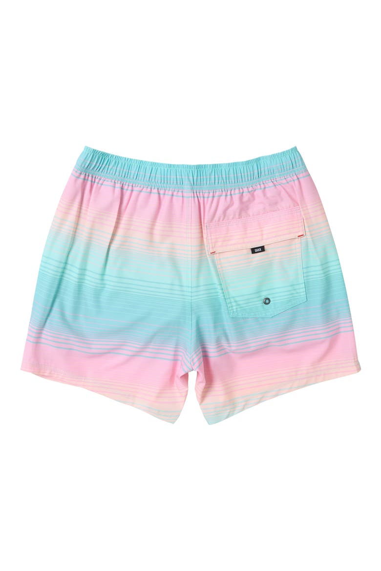 Oh Buoy 2N1 5-Inch Volley Swim Trunks, Alternate, color, HAZY STRIPE-AQUA
