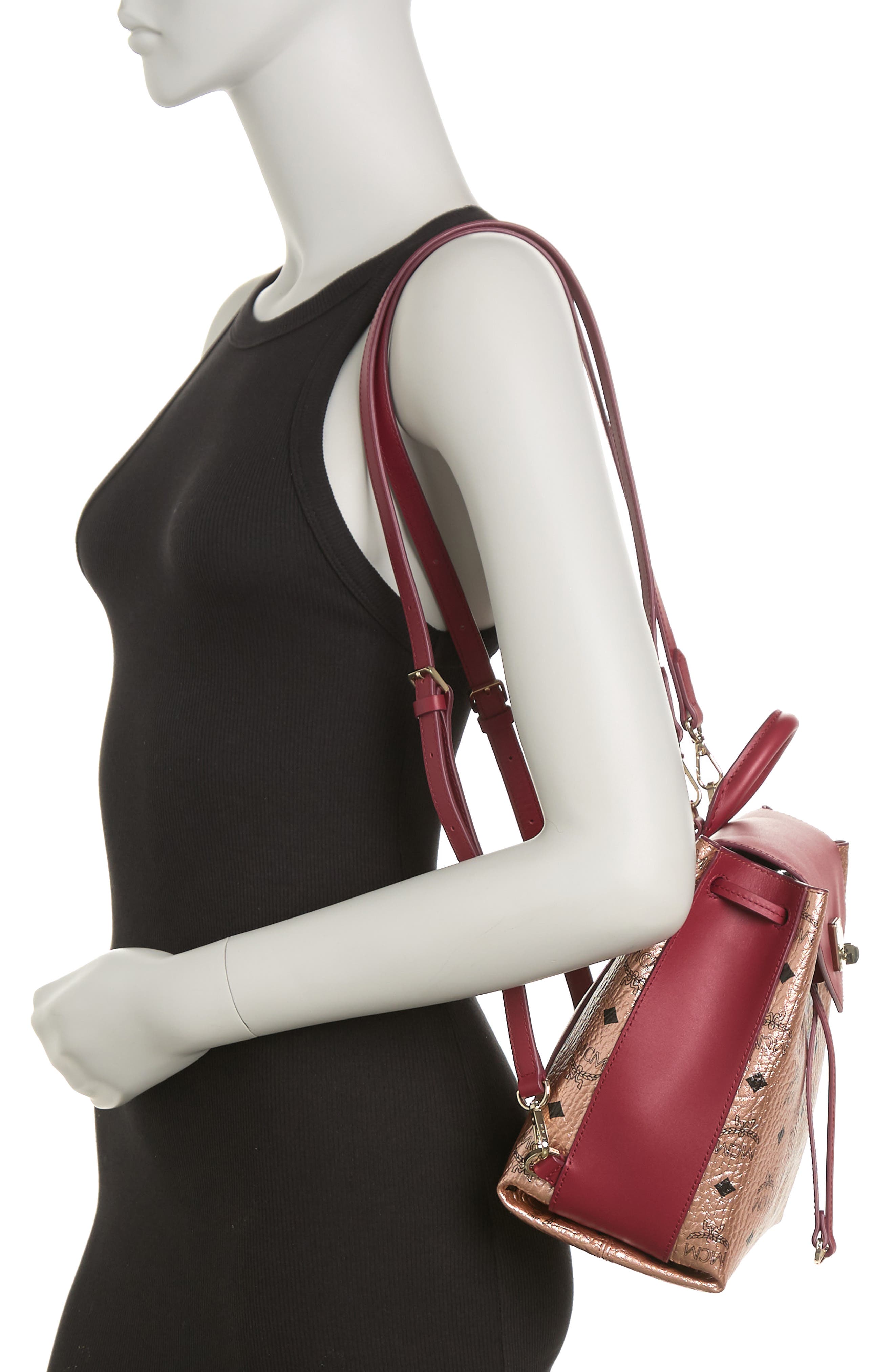 MCM MFO Colorblock Leather Backpack, Alternate, color, 