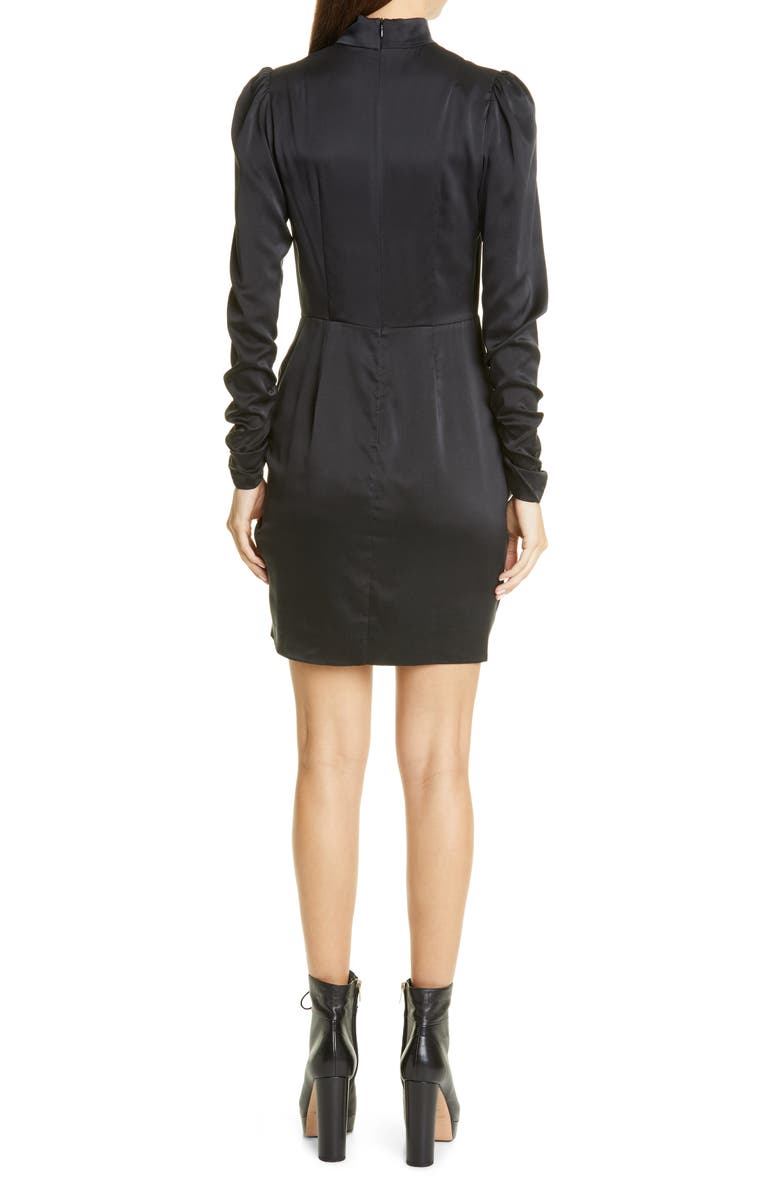 Zimmermann Ladybeetle Drape Long Sleeve Stretch Silk Minidress, Alternate, color, 