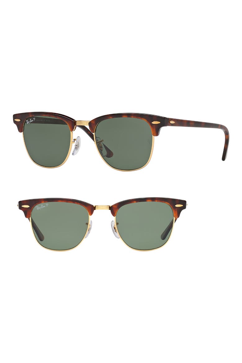 Clubmaster 51mm Polarized Sunglasses, Main, color, RED HAVANA