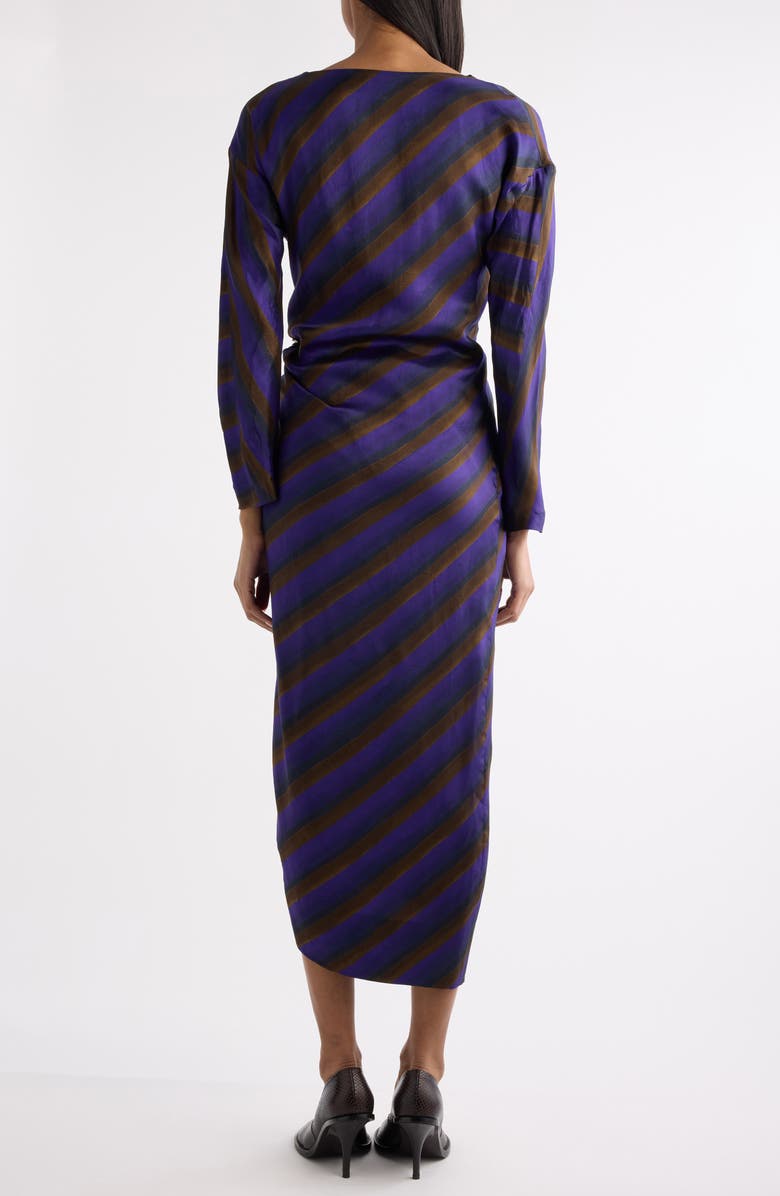 Dries Van Noten Didi Stripe Embellished Long Sleeve Dress, Alternate, color, Purple