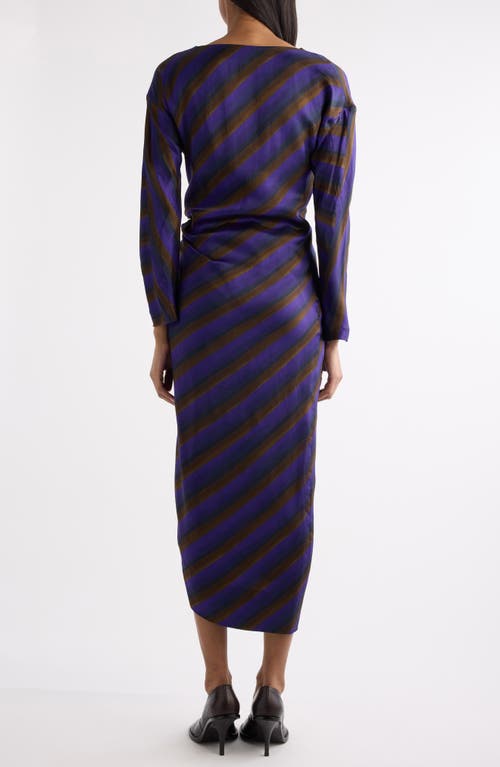 Dries Van Noten Didi Stripe Embellished Long Sleeve Dress In Multi