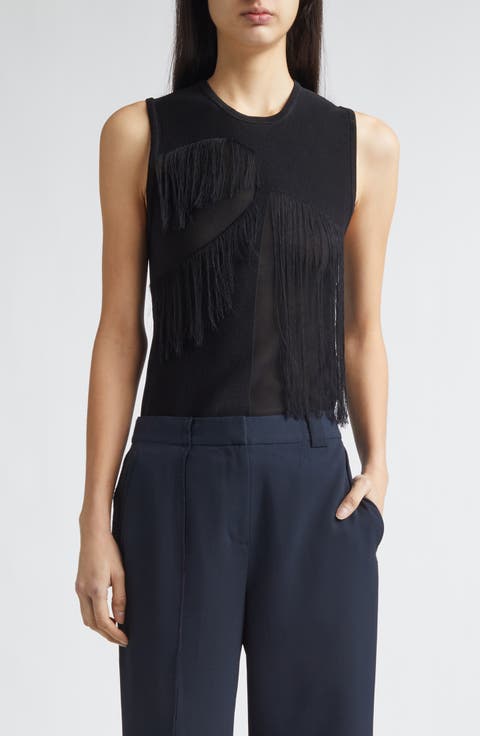 Sleeveless Fringe Top