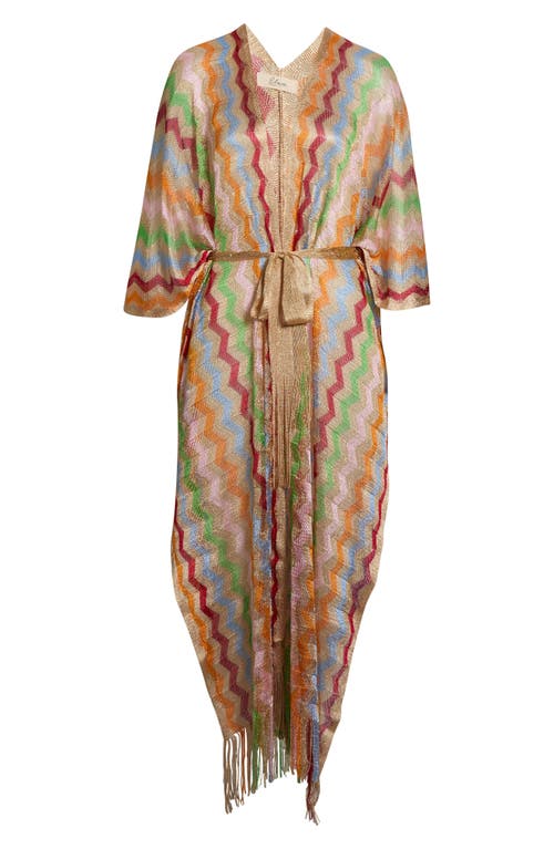 Elan Chevron Cover-up Caftan In Multi