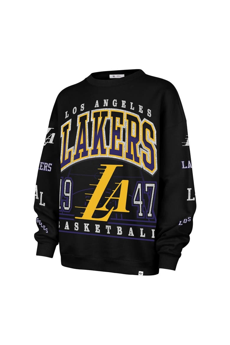 Women's '47  Black Los Angeles Lakers 2025/26 City Edition Go Big Oversized Sweatshirt, Alternate, color, Black