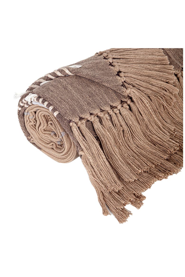 Adonia Fringe Throw Blanket, Alternate, color, COFFEE