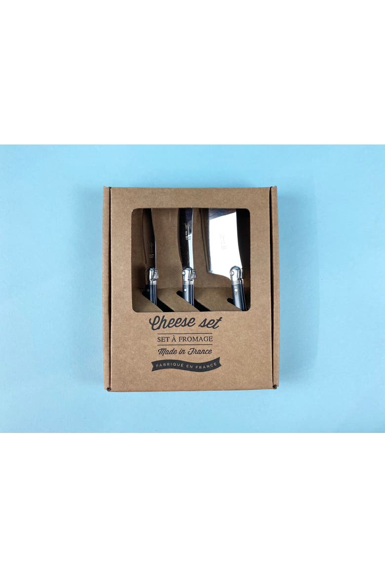 3 Piece Mini Cheese Utensil Set in Kraft Paper Box, Alternate, color, Black Marble