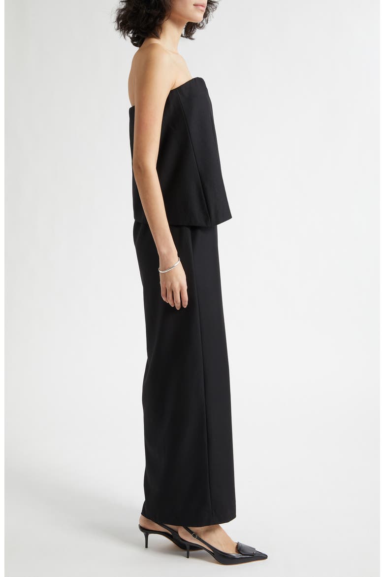 Elspeth Strapless Wool Maxi Dress, Alternate, color, BLACK