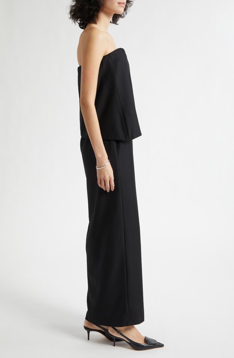 POSSE Elspeth Strapless Wool Maxi Dress, Alternate, color, Black