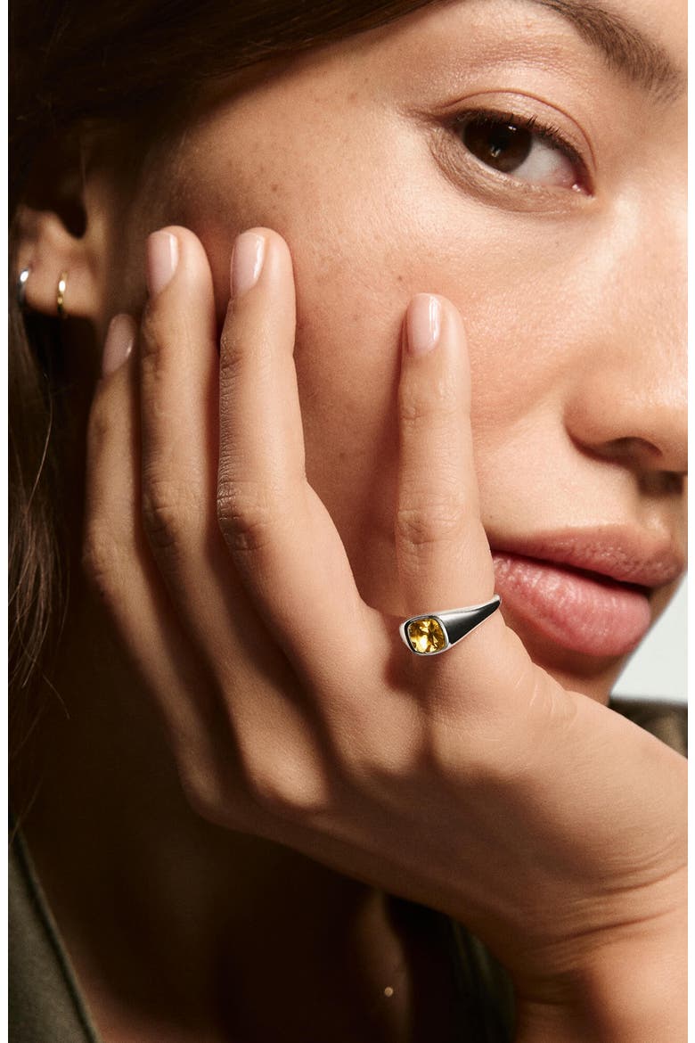 Jude Pinky Signet Ring, Alternate, color, Champagne Quartz