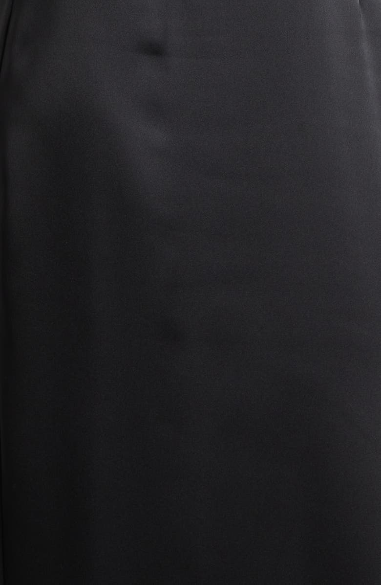 Ramy Brook Leesa Long Sleeve Mixed Media Gown, Alternate, color, Black